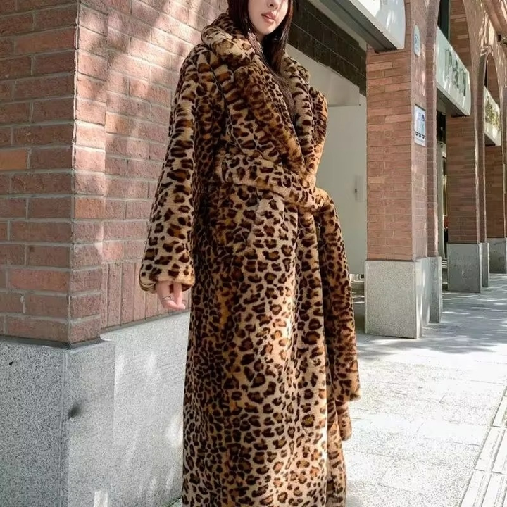 SYLVIA | LEOPARD PRINT BELTED LONG COAT