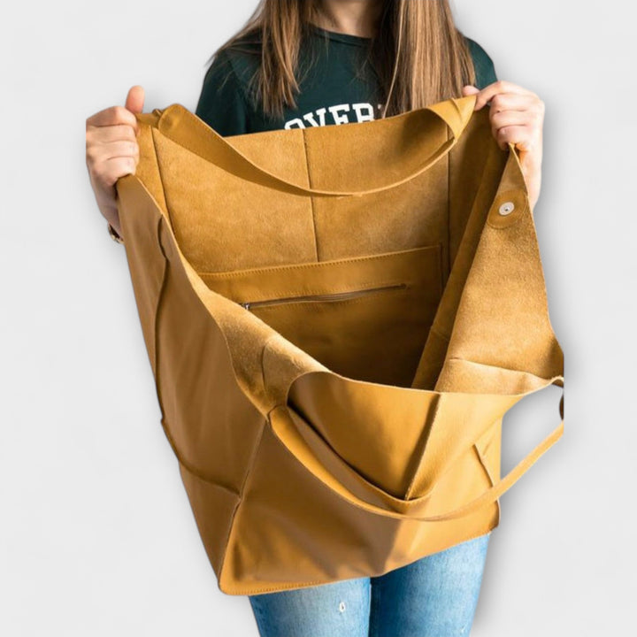 Oversized Faux Leather Weekend Bag