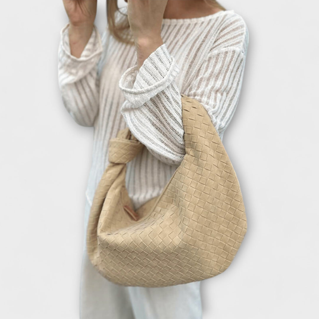 Large Woven Bag with Knot Detail
