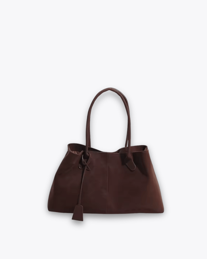 Slim Handle Faux Leather Tote