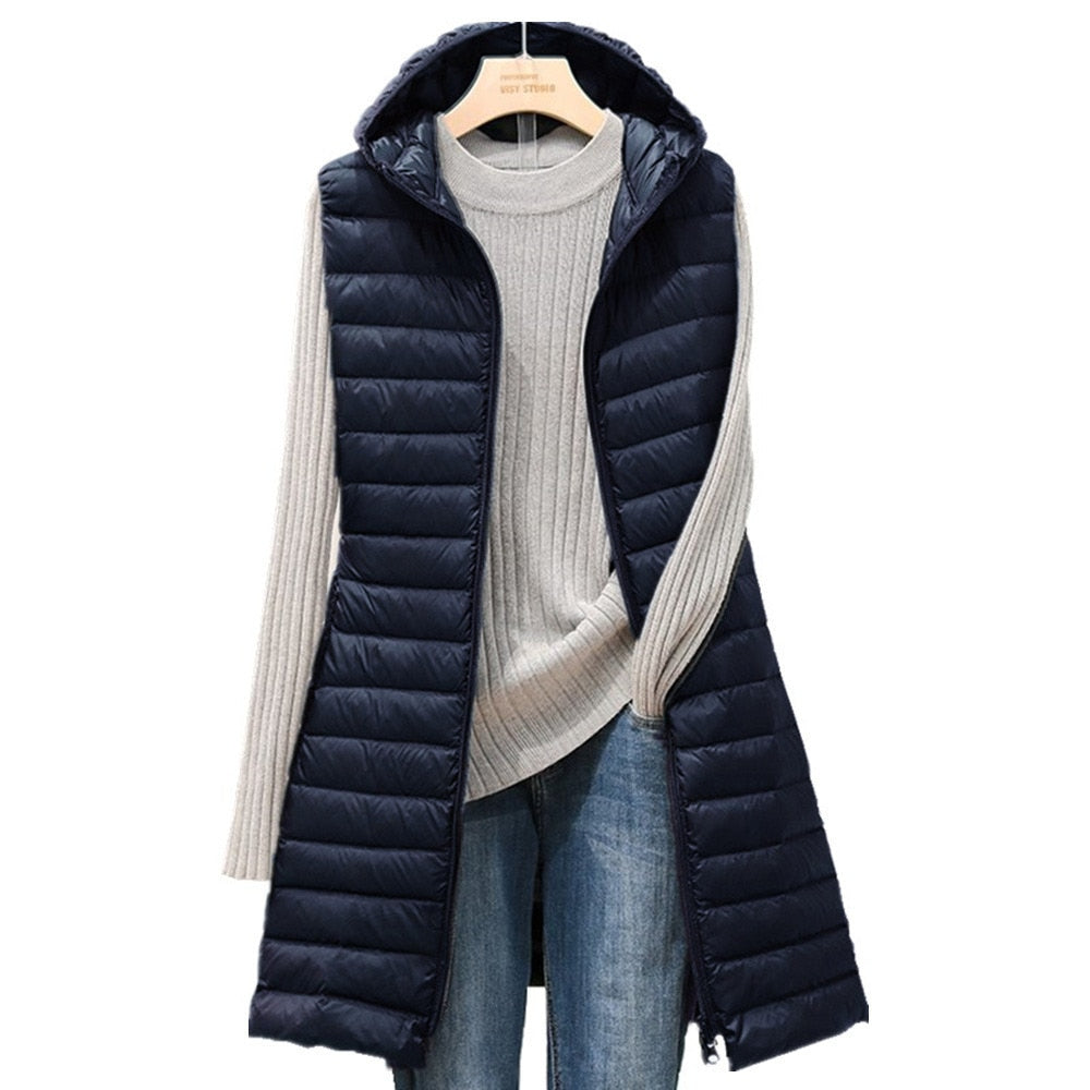 Womens Longline Long Gilet