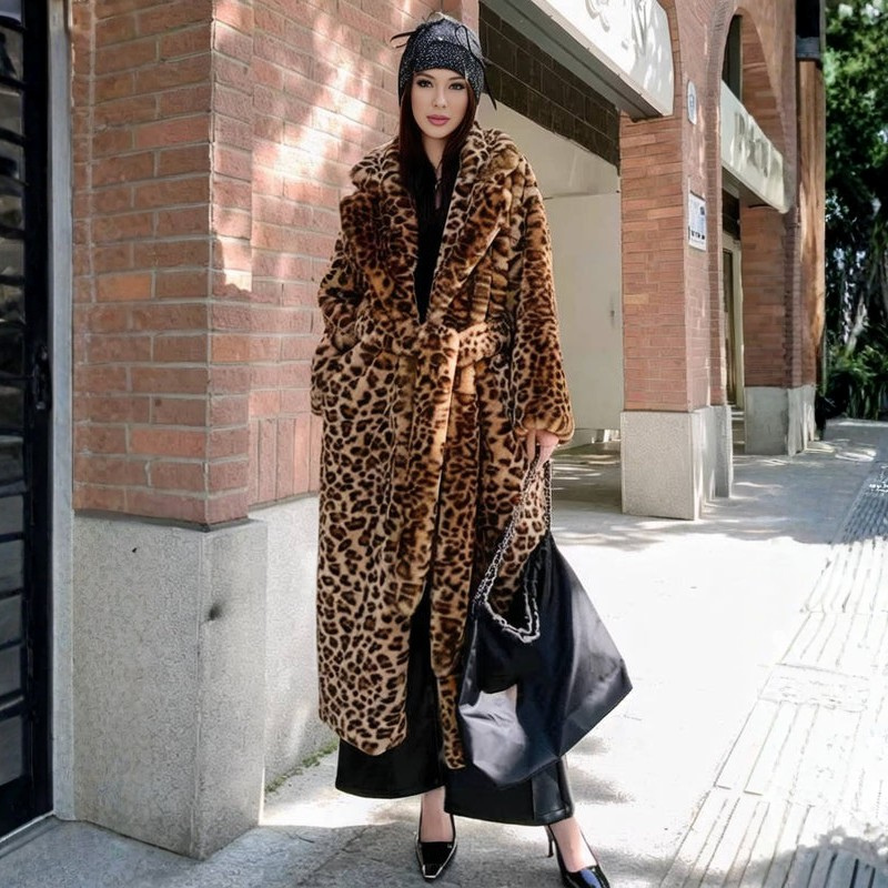 SYLVIA | LEOPARD PRINT BELTED LONG COAT