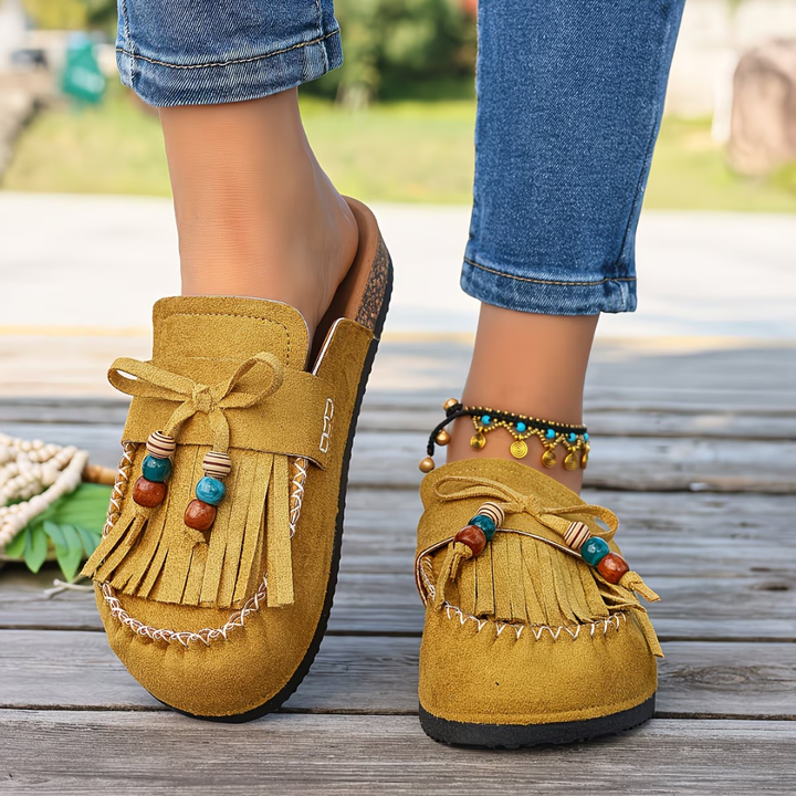 ÉILÍS | BOHEMIAN SUEDE TASSEL MOCASSINS