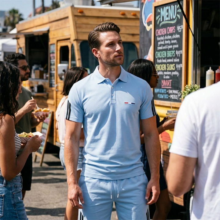THEO | RELAXED TWO-PIECE SHORT SLEEVE TOP AND SHORTS SET