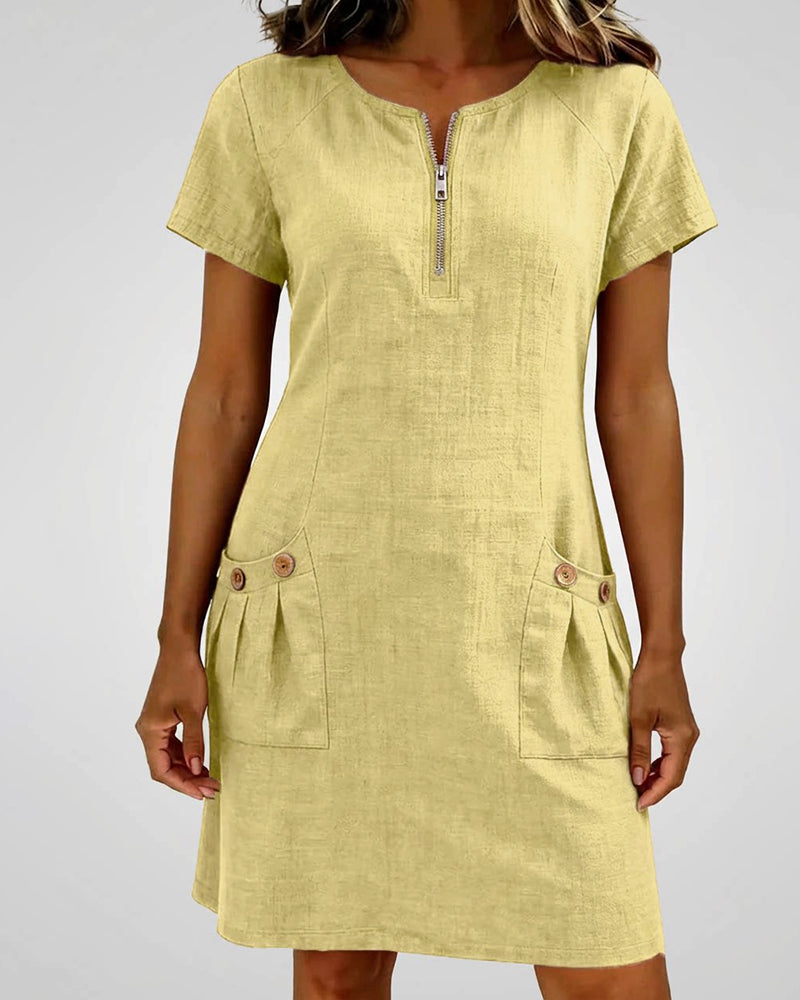MARGOT| A-LINE ZIP-POCKET DRESS
