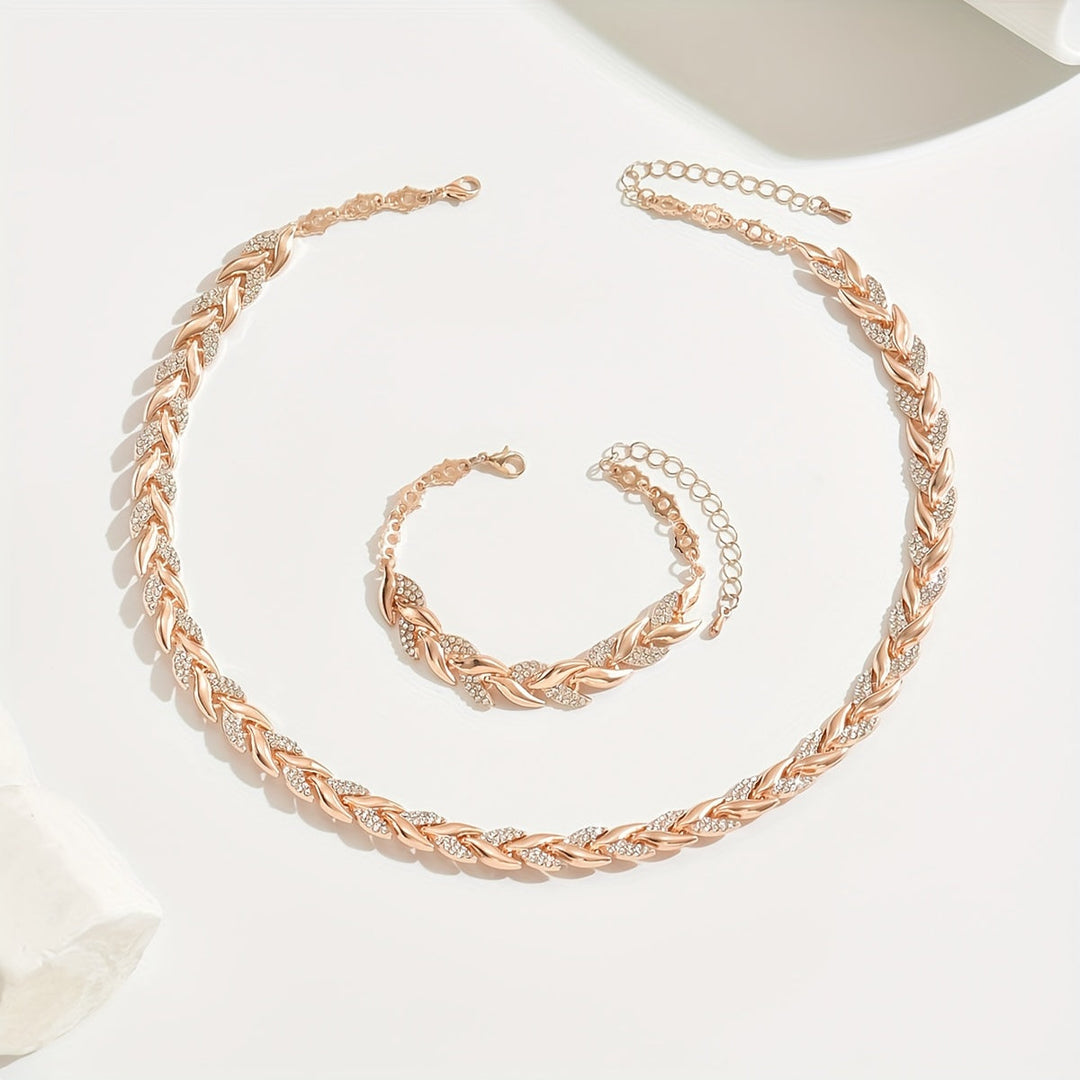 Seraphina | Crystal Herringbone Jewellery Set