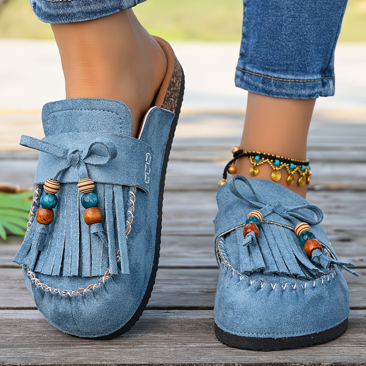 ÉILÍS | BOHEMIAN SUEDE TASSEL MOCASSINS