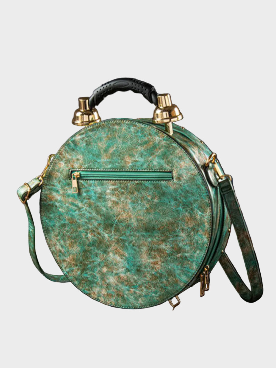 Vintage Clock-Detail Crossbody Bag
