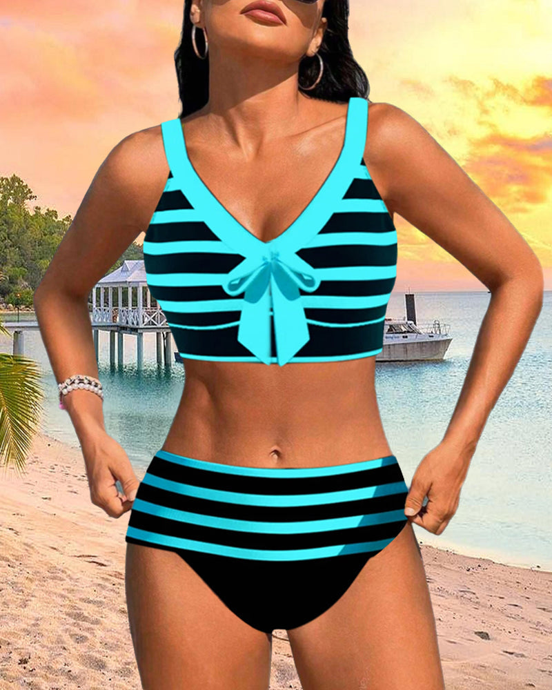 BÉIBHINN | HIGH-WAISTED STRIPED BIKINI