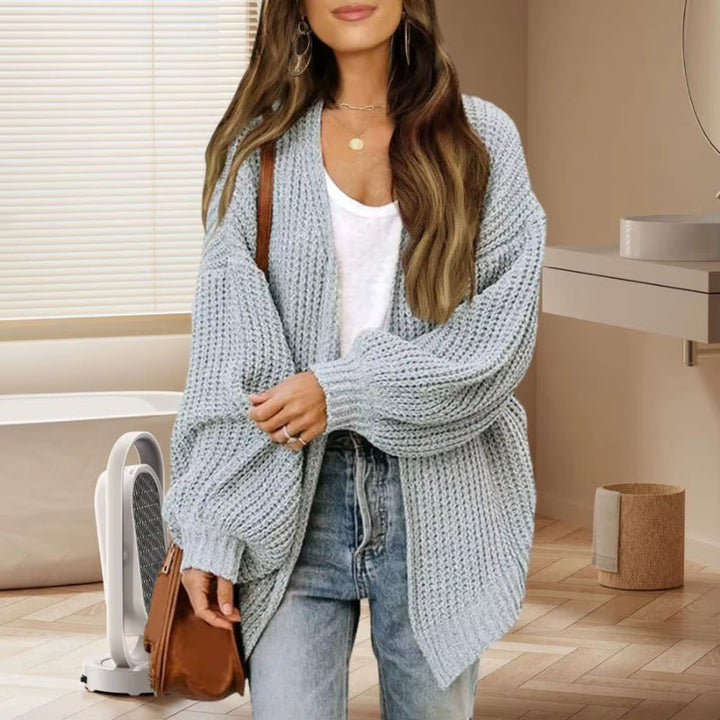 HAZEL | OPEN-FRONT RIBBED LONG SLEEVE CARDIGAN