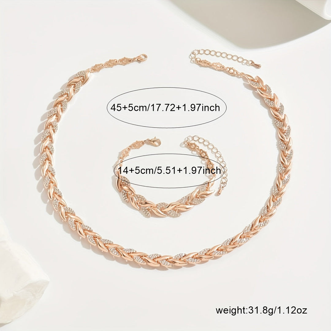 Seraphina | Crystal Herringbone Jewellery Set