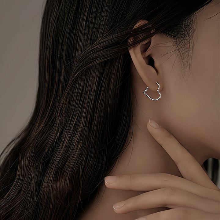 Molly | Gold Heart Earrings in Stainless Steel