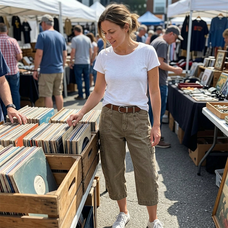 CLARA | Relaxed Cargo Cropped Trousers