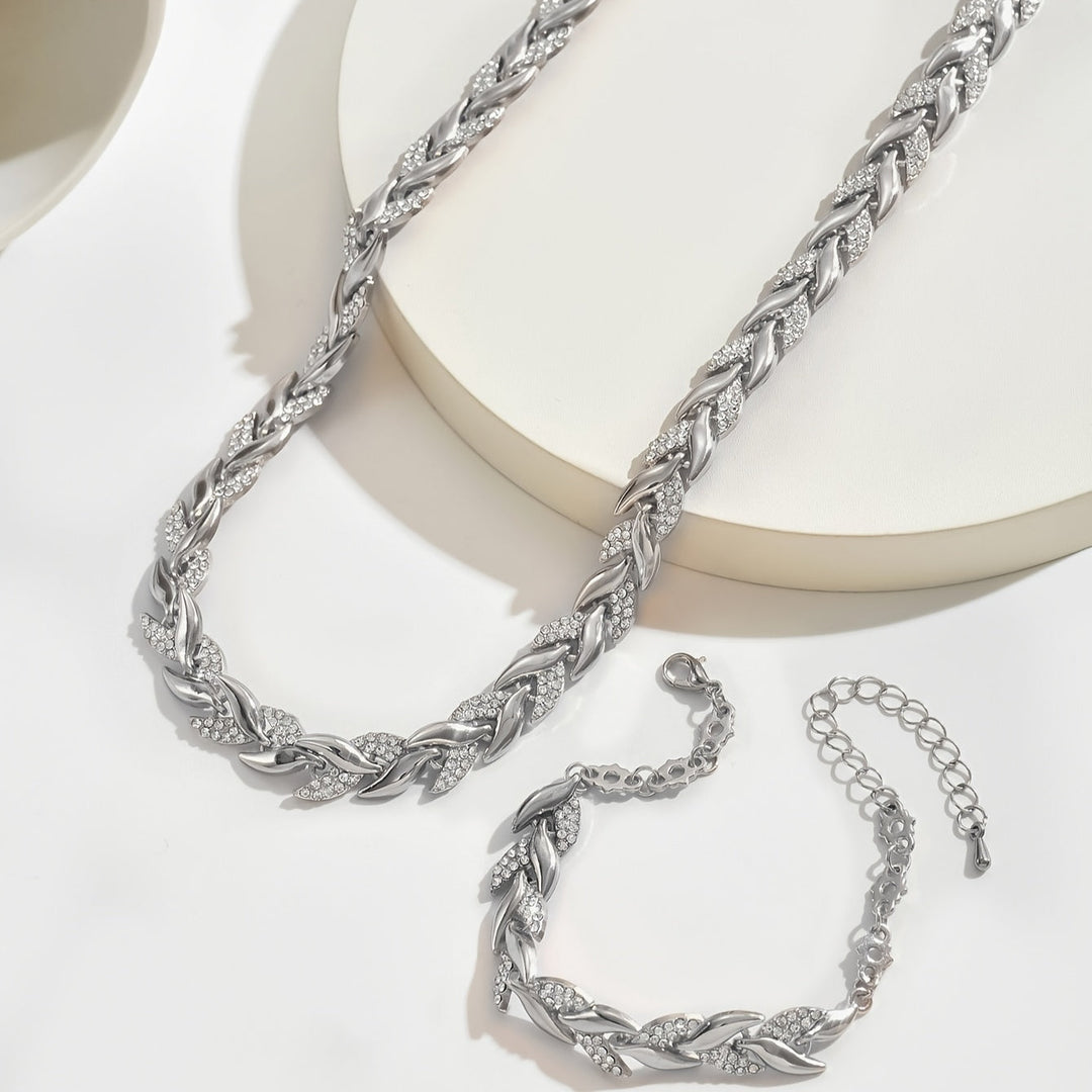Seraphina | Crystal Herringbone Jewellery Set