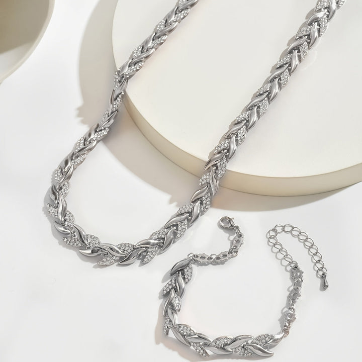 Seraphina | Crystal Herringbone Jewellery Set