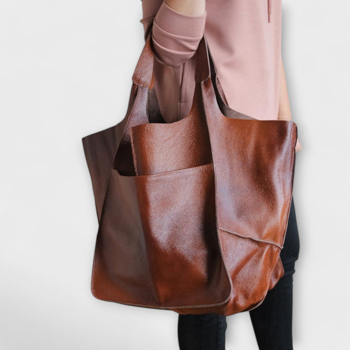 Oversized Faux Leather Weekend Bag
