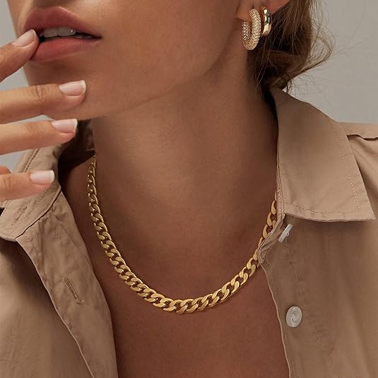 Portia | Chunky Curb Chain Necklace