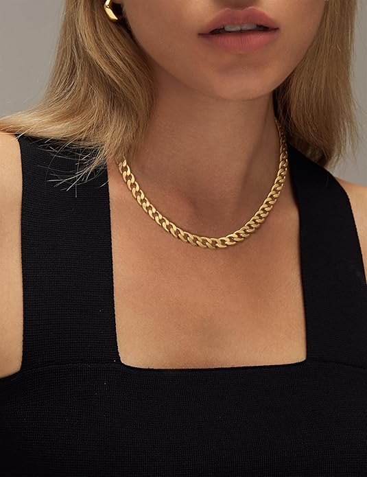 Portia | Chunky Curb Chain Necklace