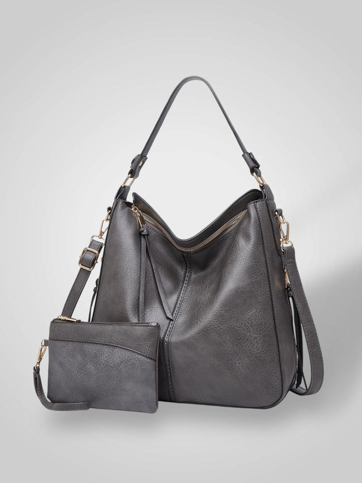 Structured Leather Bag with Convertible Strap