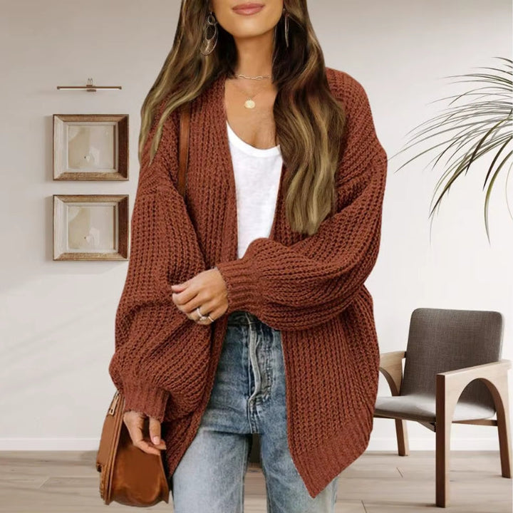 HAZEL | OPEN-FRONT RIBBED LONG SLEEVE CARDIGAN