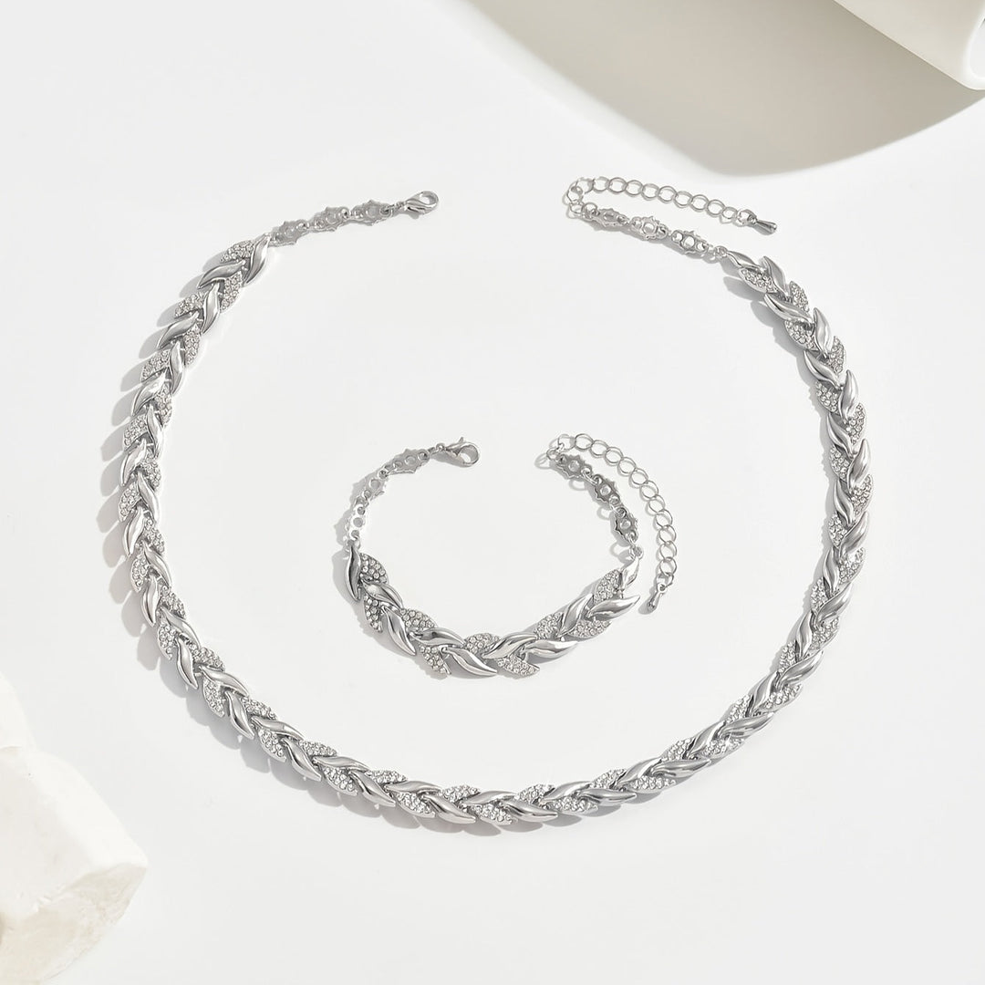 Seraphina | Crystal Herringbone Jewellery Set