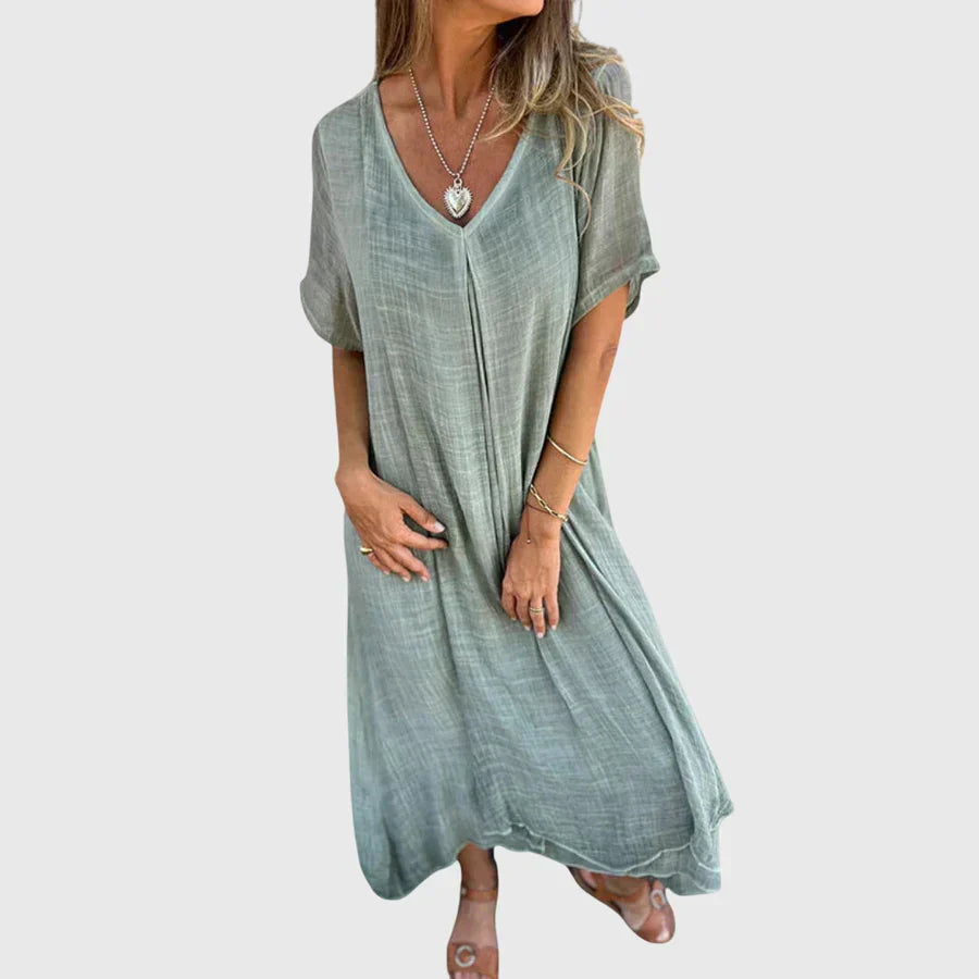 Fiona – Elegant Lightweight V-Neck Dress