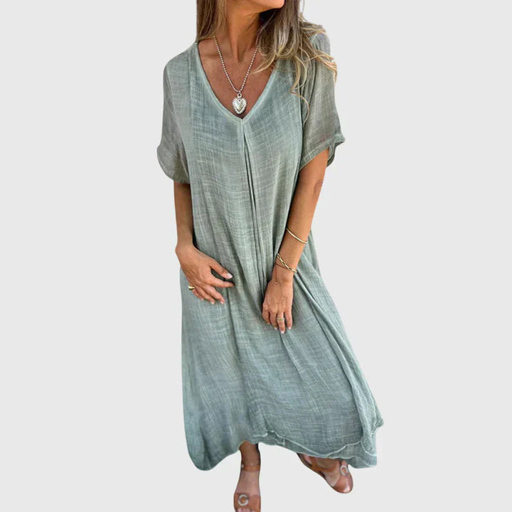 Fiona – Elegant Lightweight V-Neck Dress