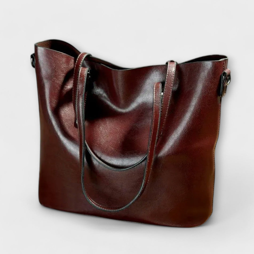 Vintage-Style Shoulder Bag with Sturdy Handles