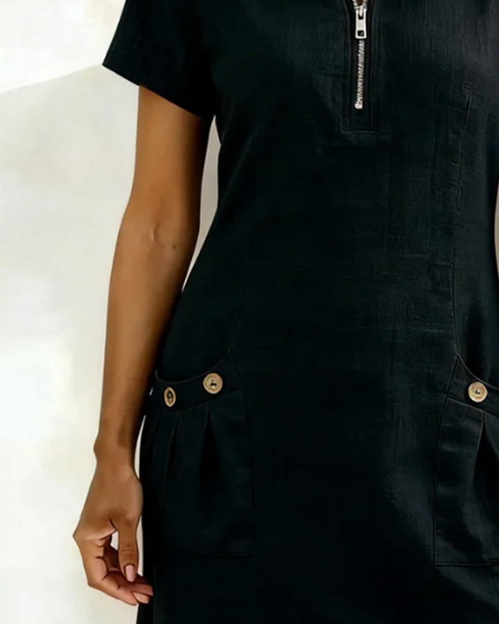 MARGOT| A-LINE ZIP-POCKET DRESS