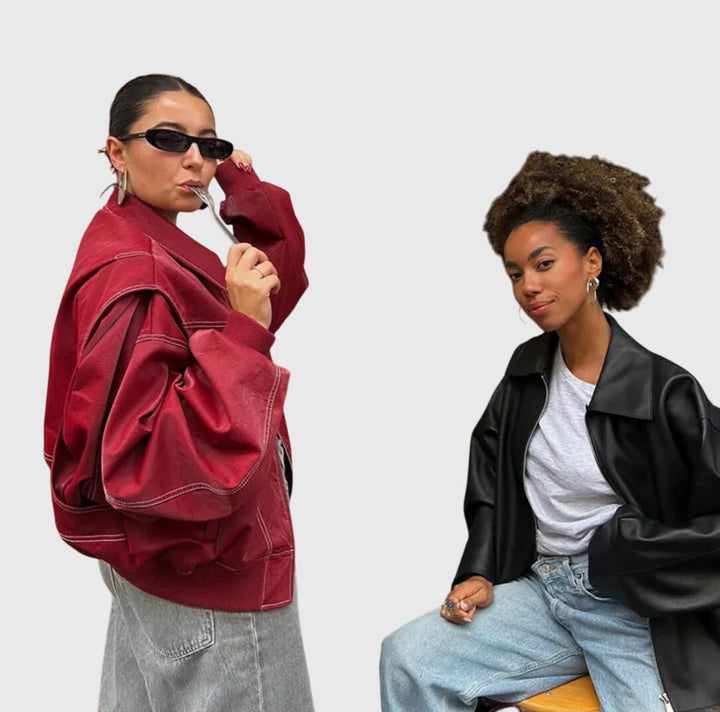 Faye  - Oversized Leather Jacket