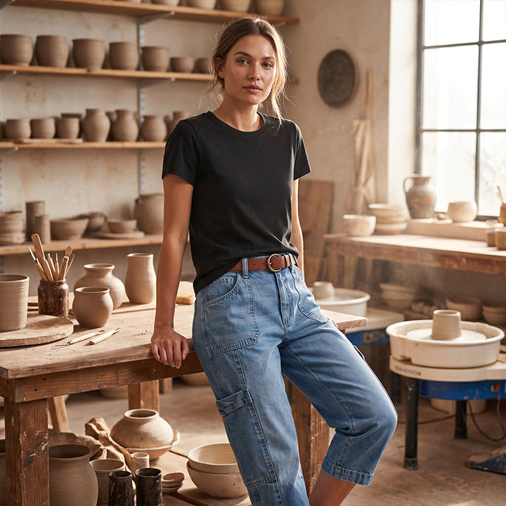 EDITH | Relaxed Cropped Stretch Jeans