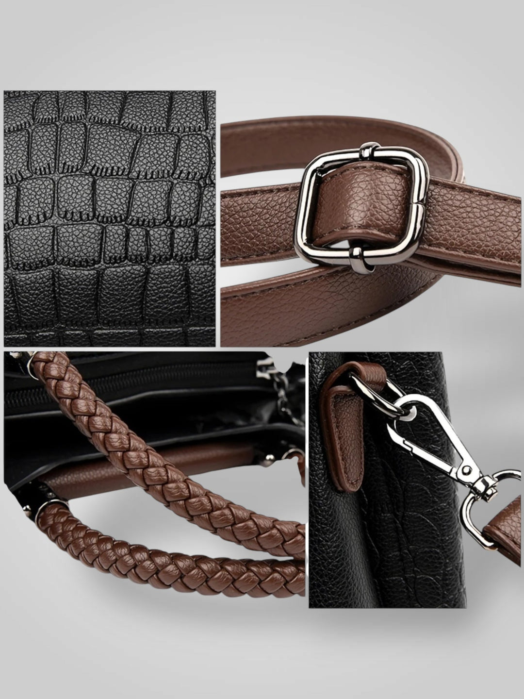 Faux Leather Bag with Adjustable Strap