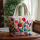 Quilted Tote Bag - Tulip Garden