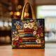 Artisanal Tote Bag - Floral Print and Books