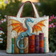 Quilted Bag - Emerald Dragon Guardian of Books