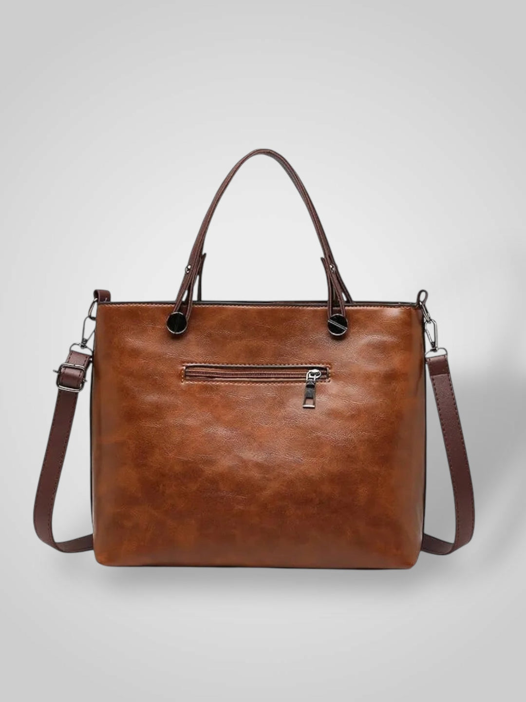 Leather Shoulder Bag with Flap Closure