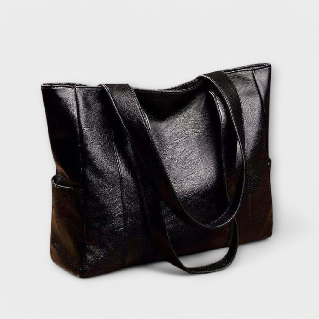 Vintage-Style Leather Bag with Pocket Organiser