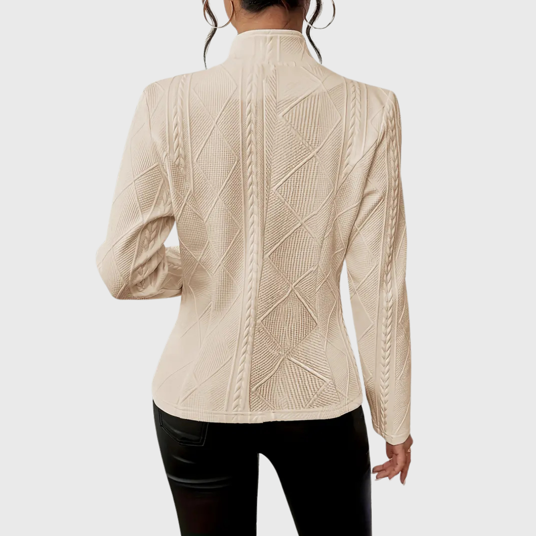 PRISCILLA | TEXTURED CABLE-KNIT BLAZER