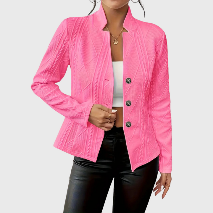 PRISCILLA | TEXTURED CABLE-KNIT BLAZER