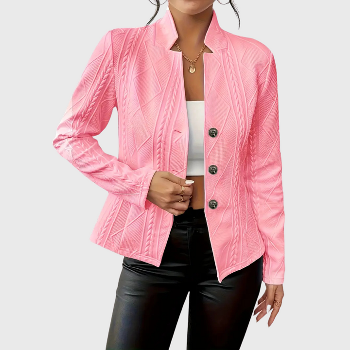 PRISCILLA | TEXTURED CABLE-KNIT BLAZER