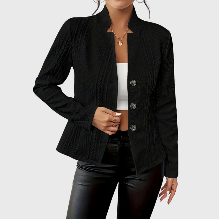 PRISCILLA | TEXTURED CABLE-KNIT BLAZER