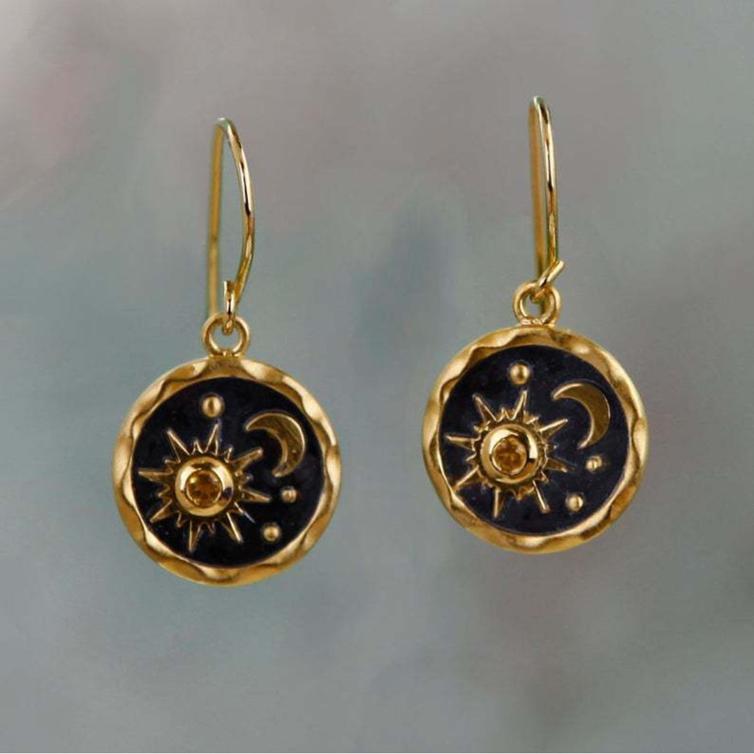 Juno | Bohemian Sun and Moon Earrings