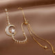 Rhiannon | Moon Charm Bracelet in Zirconia and Gold