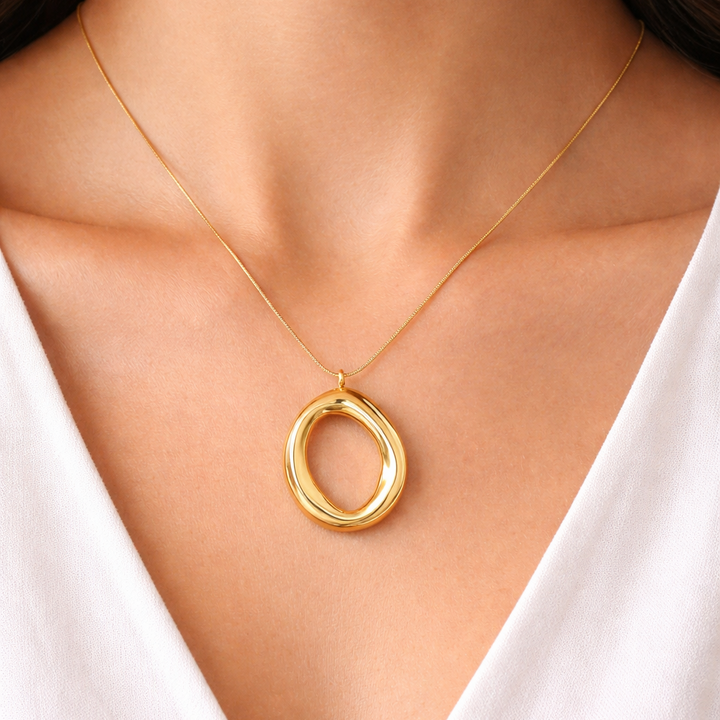 Gail | Gilded Oval Necklace