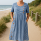 Brenda | Striped Midi Dress – Effortless Comfort, Everyday Confidence