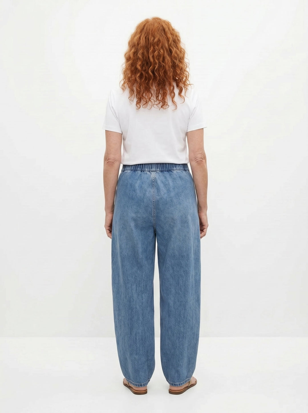 CLÍODHNA | RELAXED ELASTIC WAIST DENIM TROUSERS