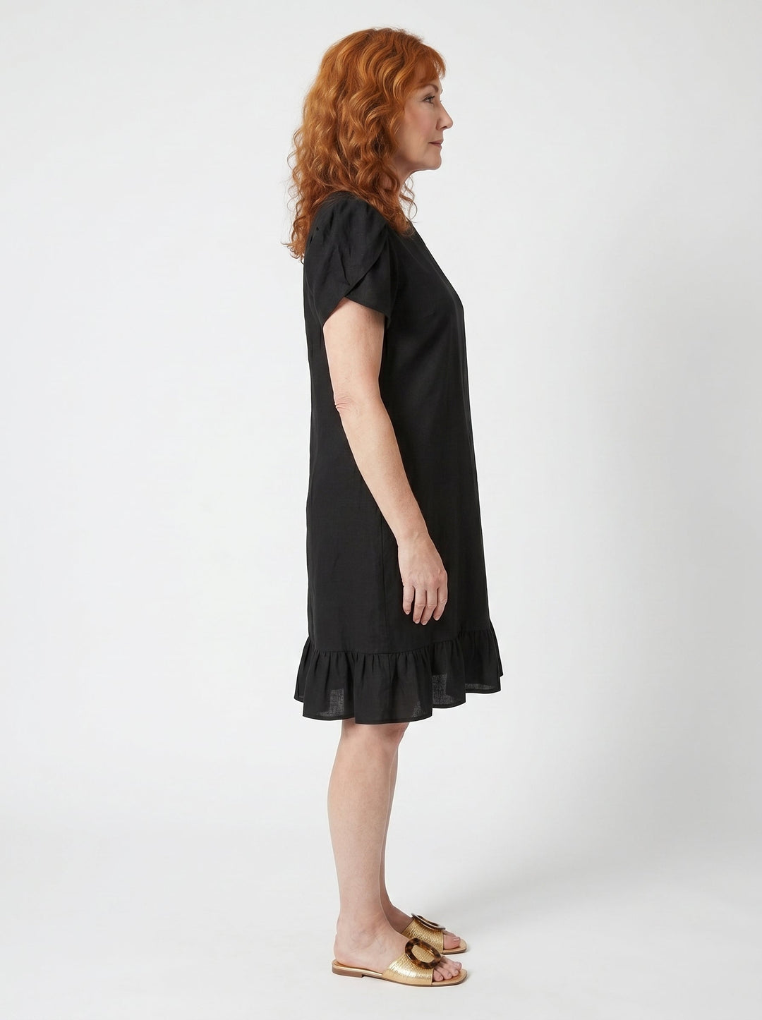 ÉILÍS | CASUAL DENIM-STYLE RUFFLE DRESS