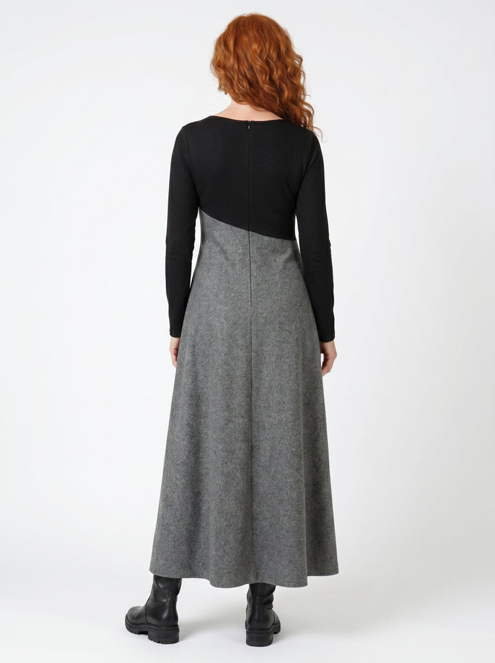 SIOBHÁN | CONTRAST PLEATED MAXI DRESS