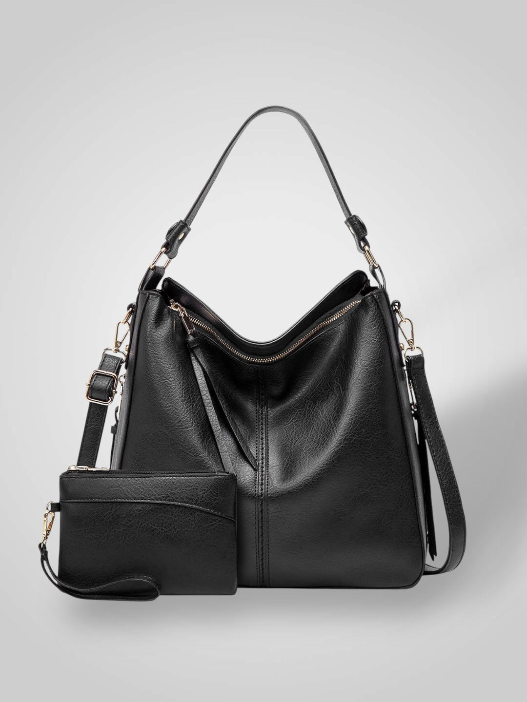 Structured Leather Bag with Convertible Strap