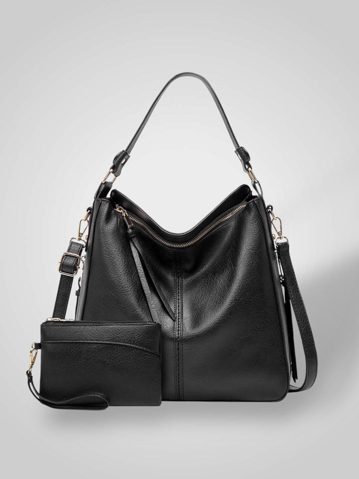 Structured Leather Bag with Convertible Strap